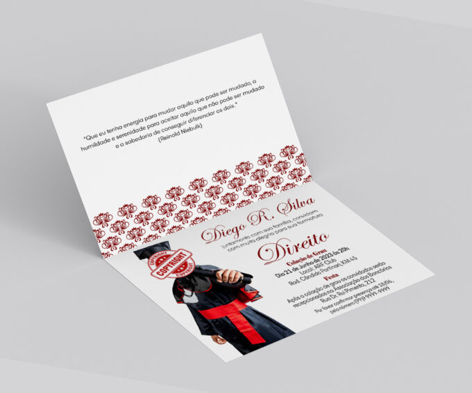 Convite de Formatura em Direito com Foto