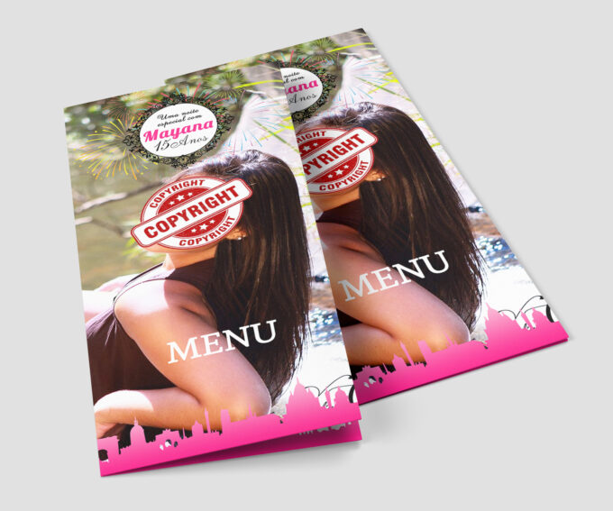 Menu Cardápio 15 Anos com Foto Personalizado Tema Paris