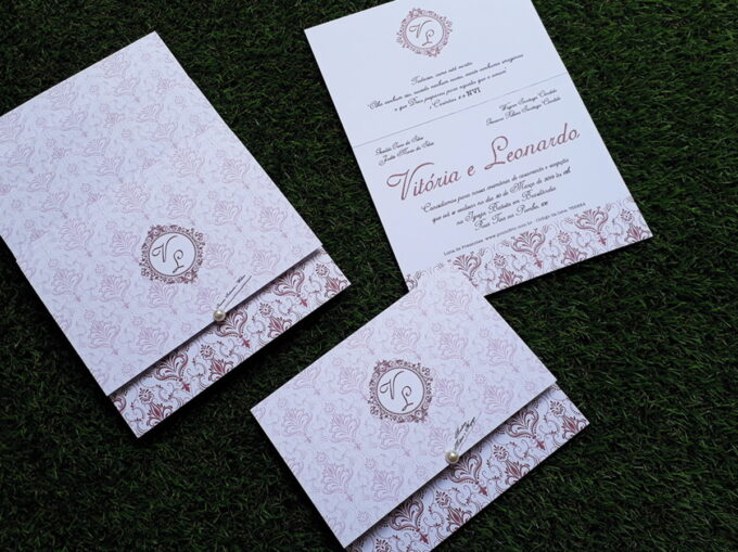 Convite Casamento Aniversário Arabesco Vermelho Personalizado