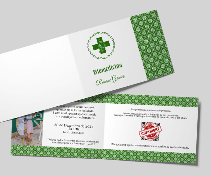 Convite Personalizado para Formatura Biomedicina Bio
