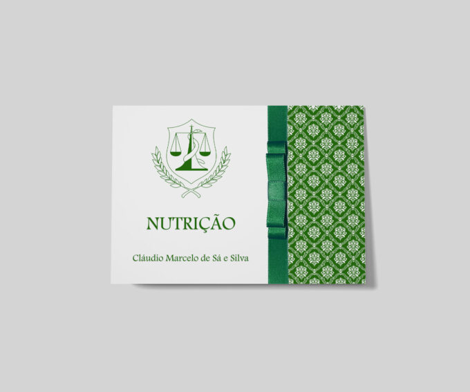 Convite Delicado Verde Formatura em Nutrição Formandos
