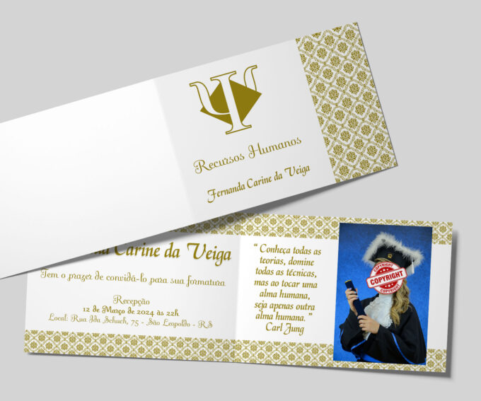 Convite com foto para Formatura Recursos Humanos