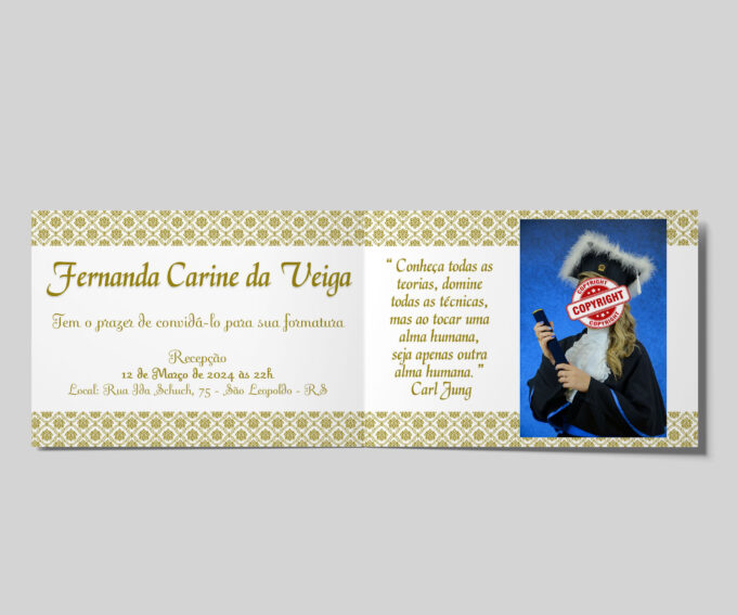 Convite com foto para Formatura Recursos Humanos