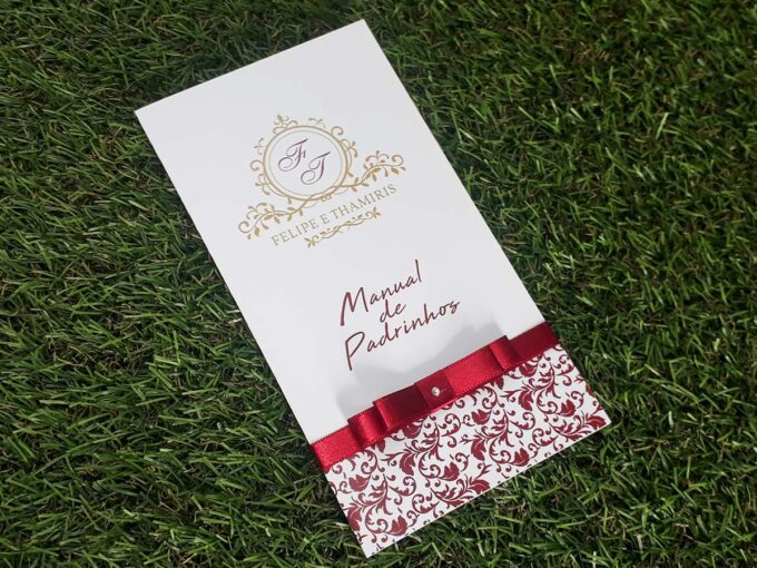 Convite Manual dos Padrinhos Marsala Personalizado