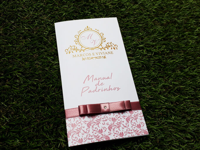 Convite Manual de Padrinhos Rosê Personalizado