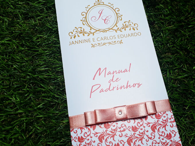 Convite Manual dos Padrinhos Salmão Personalizado