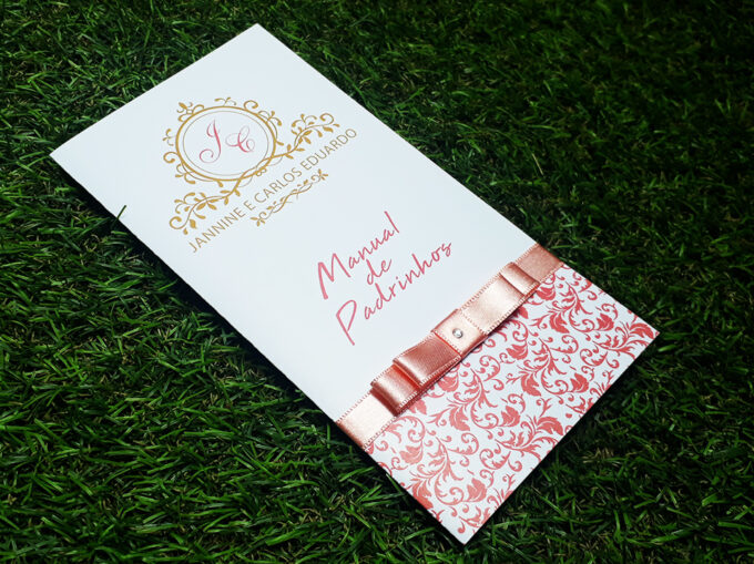 Convite Manual dos Padrinhos Salmão Personalizado