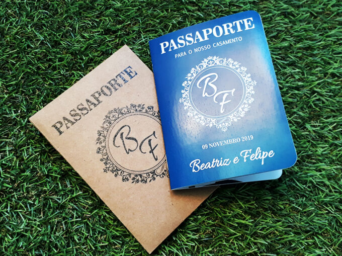 Convite Passaporte Capa Color Vermelho Verde Azul Preto