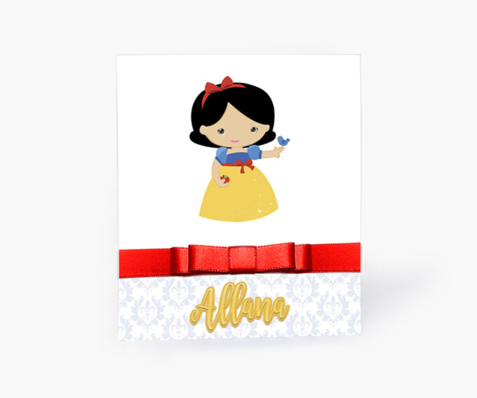 Convite Infantil Tema Branca de Neve Cute Personalizado