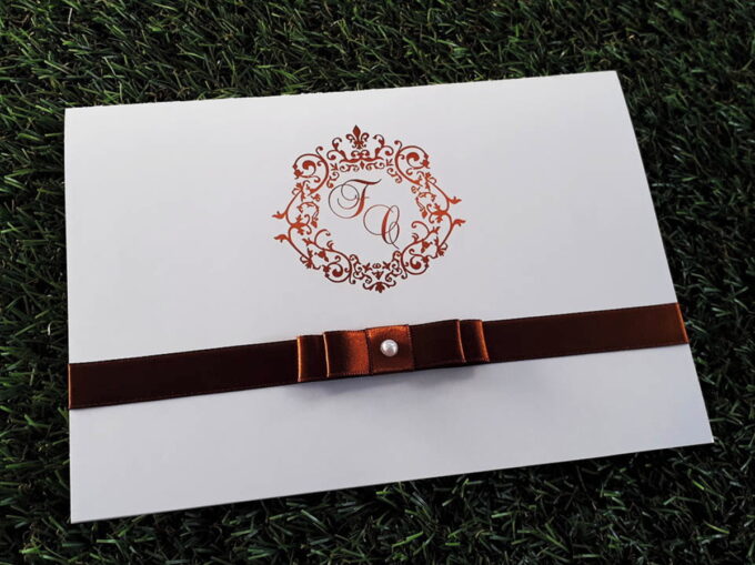 Convite Personalizado Casamento Aniversário Bodas Brasão Terra cota