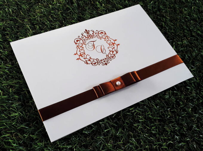 Convite Personalizado Casamento Aniversário Bodas Brasão Terra cota