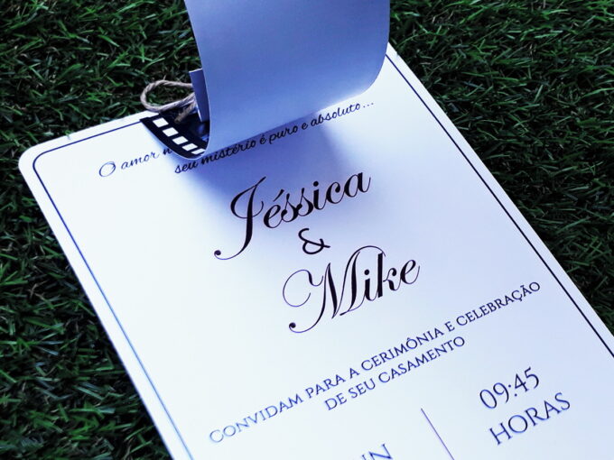 Convite Casamento Envelope Rústico Kraft com Foto Filme Tag Sisal