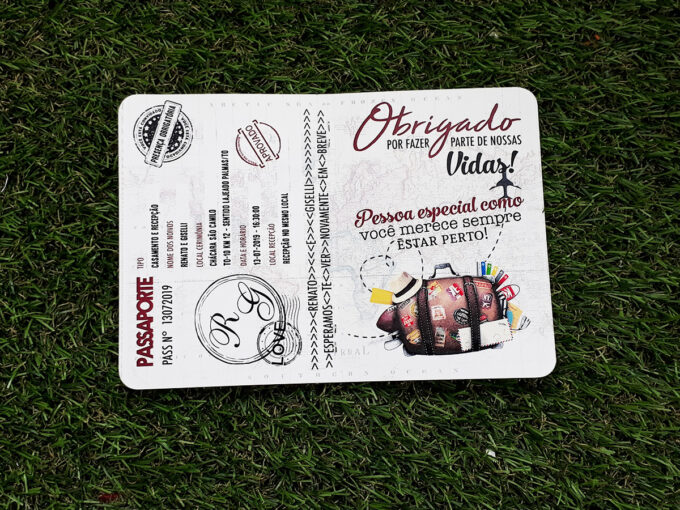 Convite Casamento Modelo Passaporte Personalizado