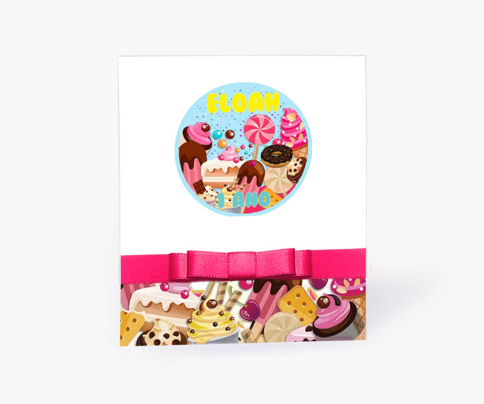 Convite para aniversário Infantil Personalizado Menina Doceria Confeitaria