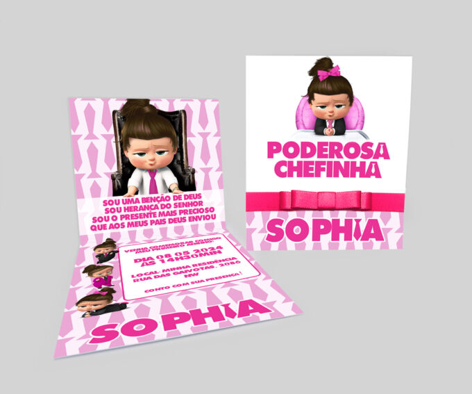 Convite Infantil Tema Poderosa Chefinha Menina Personalizado