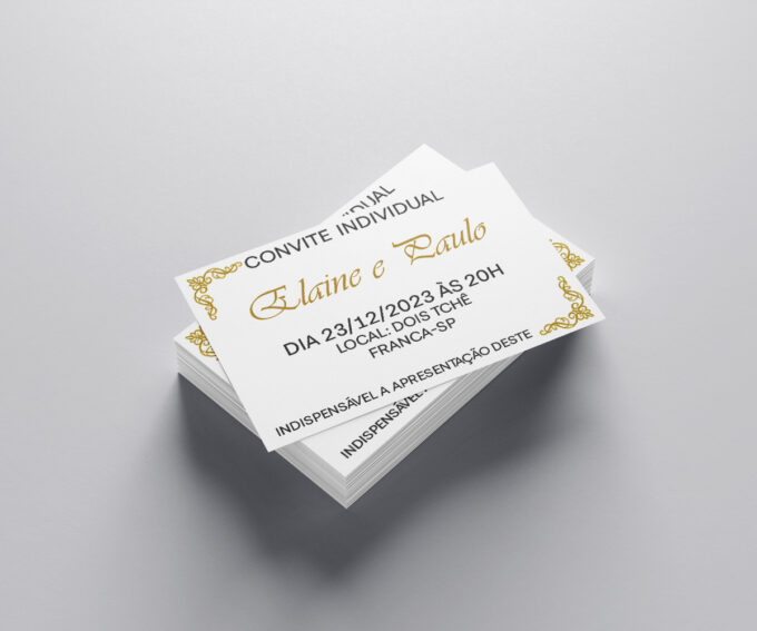 Convite Individual para Festa de Casamento Minimalista