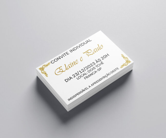 Convite Individual para Festa de Casamento Minimalista