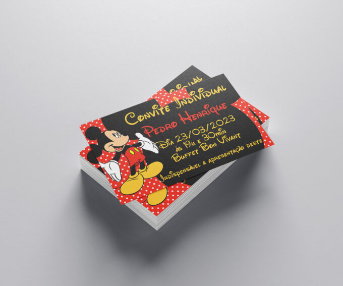 Convite Individual Senhas Azeitoninhas Festa Infantil Mickey