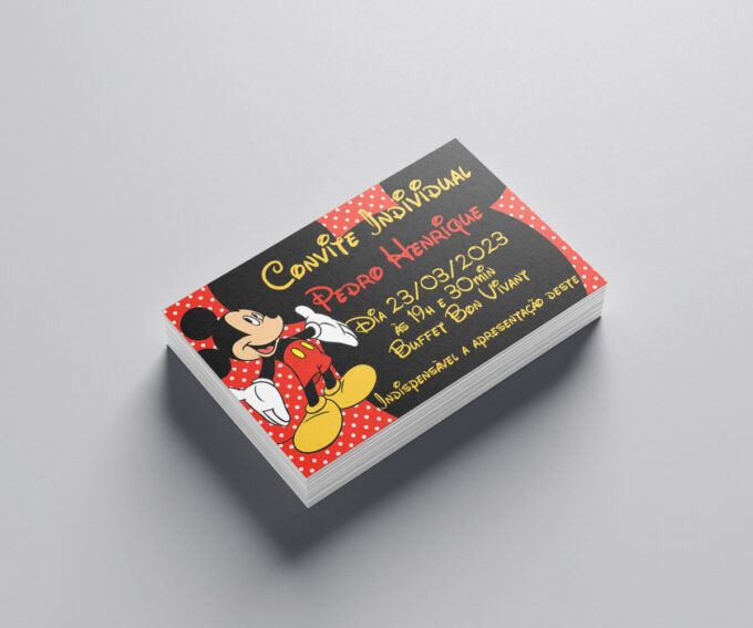 Convite Individual Senhas Azeitoninhas Festa Infantil Mickey