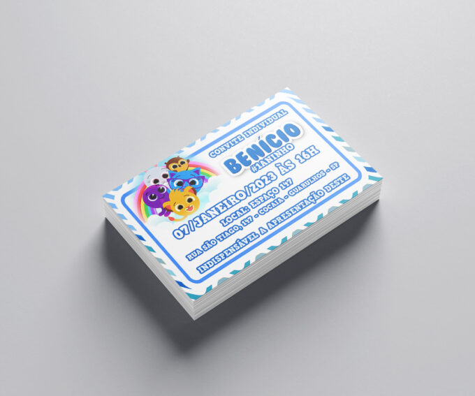 Convite Individual Senhas Azeitoninhas Infantil Tema Bolofofos