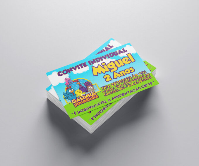 Convite Individual Senhas Azeitoninhas Infantil Tema Galinha Pintadinha