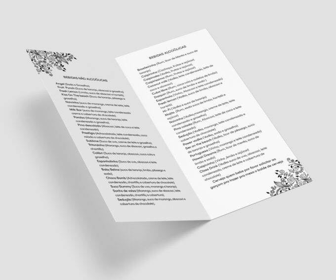 Menu Cardápio de Mesa Aniversário Masculino Preto