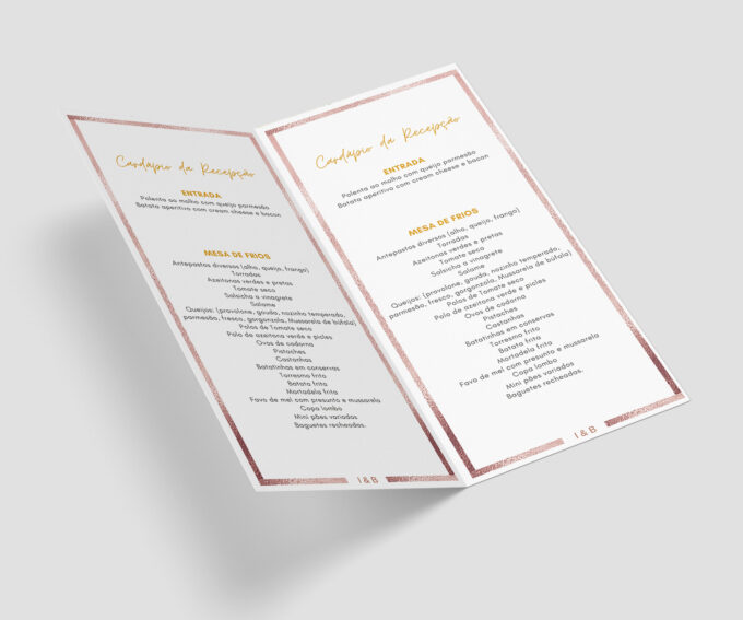 Menu Cardápio De Mesa Clean Minimalista Rosê