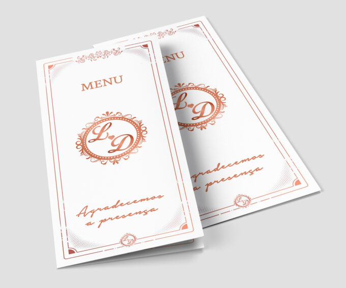 Menu Cardápio de Mesa Coral Casamento 15 Anos Bodas