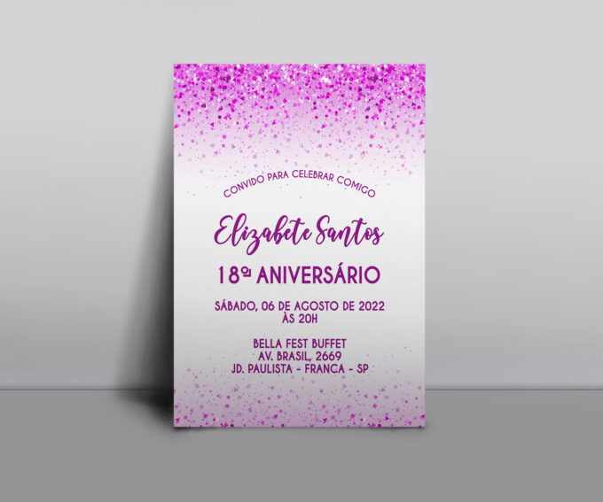Convite Rendado para Aniversário de 15 Anos Festa Lavanda