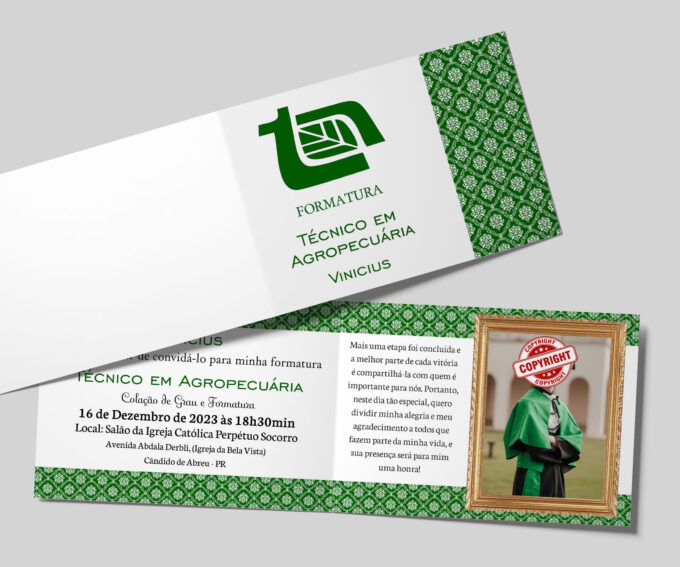 Convite para Formatura Cursos agronomia agropecuária