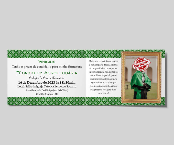 Convite para Formatura Cursos agronomia agropecuária