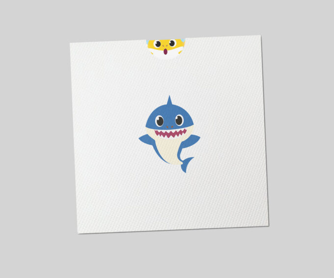 Convite com Envelope para Aniversário Infantil Tema Personalizado Baby Shark