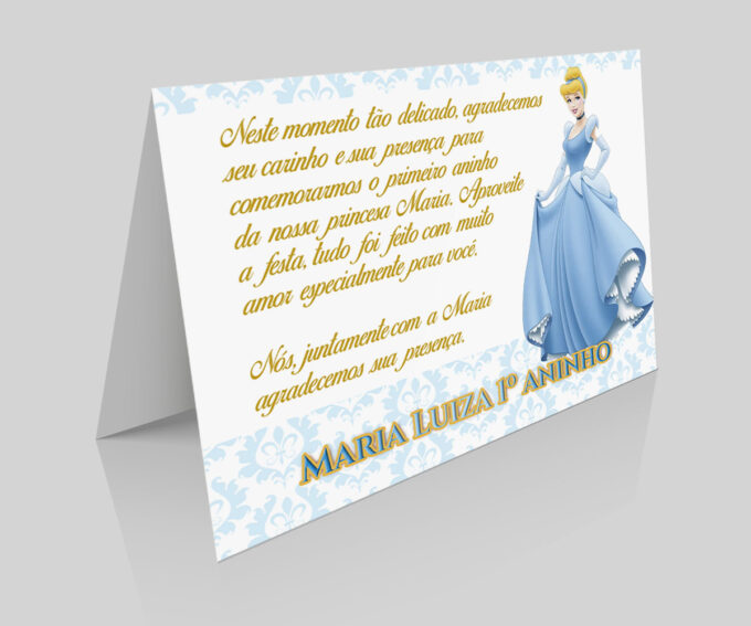 Placa de Numeração de Mesa Aniversario 15 anos Cinderela