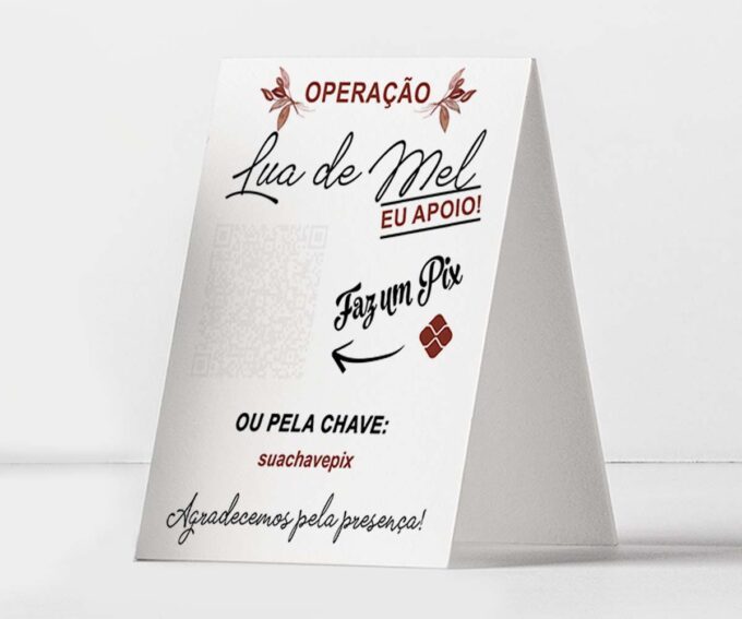 Placa de Numeração agradecimento pix para mesas Festa e Evento