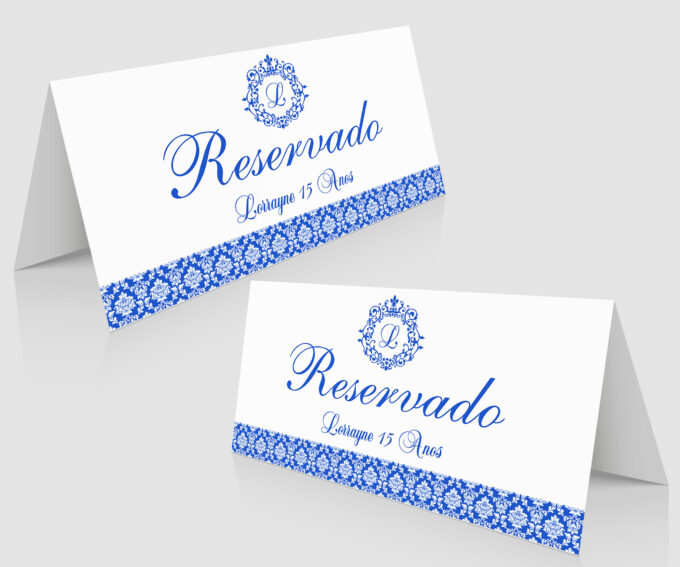 Plaquinha de reservado azul 15 anos