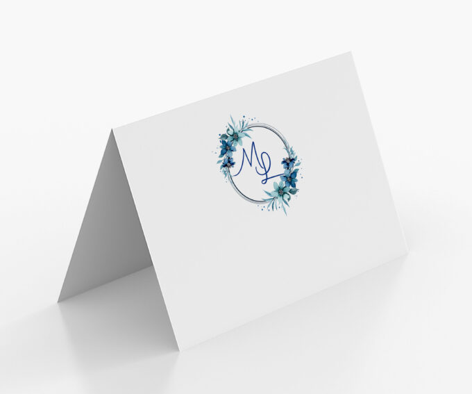 Convite para casamento personalizado Azul Claro Serenity Royal Cobalto