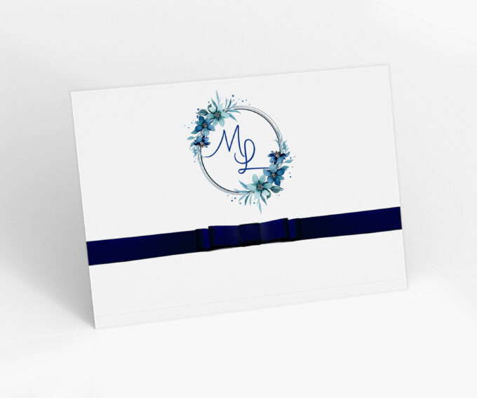 Convite para casamento personalizado Azul Claro Serenity Royal Cobalto